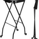 Salon Folding Tray on Wheels, Rolling Color Tray for Hair Stylist & Esthetician, Tattoo Cart, Beauty Utility Cart
