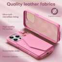 TAURI for iPhone 15 Pro Case, Removable Magnetic Wallet Case with Card Holder, [Compatible with MagSafe] Durable PU Leather Phone Case with Wireless Charging, Pink