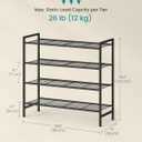 SONGMICS Metal Shoe Rack, Free Standing Shoe Organizer for Entryway Closet Garage Small Spaces, Heavy-Duty Slim Steel Storage Shelf, 4-Tier, Fits 15-20 Pairs, Black ULMR044BP01