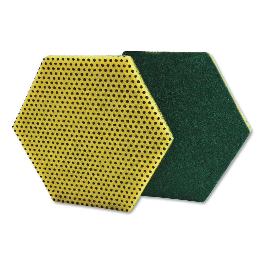 3M Scotch-Brite Dual Purpose Scouring Pad 96HEX Hexagon Shape Utility Sponge, 5 in x 5.75 in, 15/ Case
