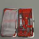 Cute Manicure Set for Women,Nail Clipper Grooming Kit for Teen Girls, Girlfriend, Wife, Mom,Small Gift Idea for Christmas Stocking Stuffers or Birthday Gift (Red)