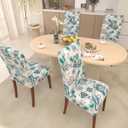 Stretch Dining Chair Covers Set of 6,Floral Print Chair Covers,Soft Removable Washable,Pet Friendly Furniture Protector,Universal Chair Slipcovers for Home, Kitchen,Ceremony Dining Room Seat