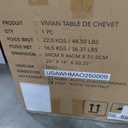 Bme Vivian Solid Wood Nightstand, End Table, Bedside Table with Herringbone Pattern for Rustic Bedroom, Easy Assembly, Rustic Golden Brown and Black (1-Drawer)