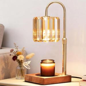 Candle Warmer Lamp with Timer, Dimmable Electric Candles Wamer Adjustable Height, Gifts for Women Mom, Glass Modern Candle Melter Lamp, Amber