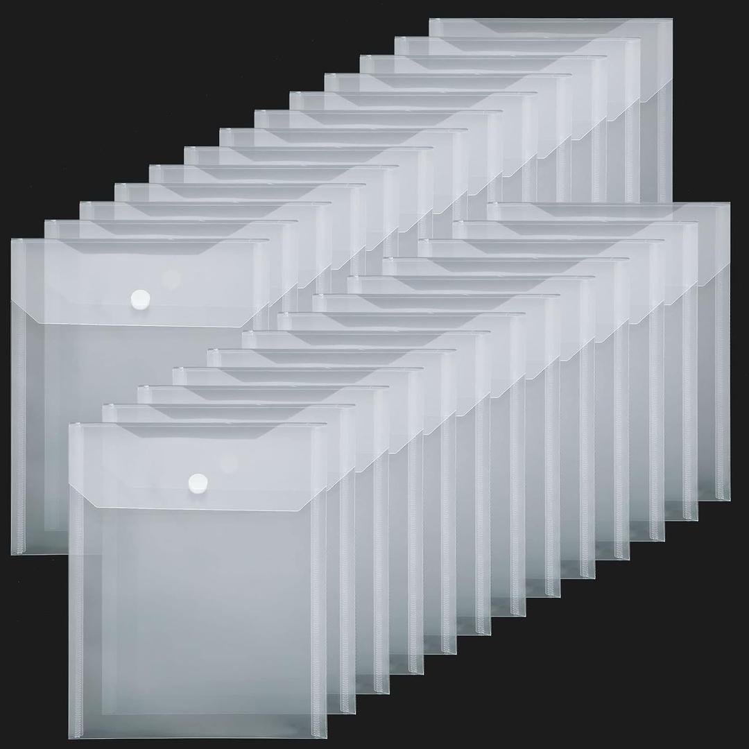 Acrux7 40 PCS Clear Plastic Die Cut Storage Pockets 9.5x6.7 Inch Stamp and Die Storage Pockets Waterproof Resealable Die Storage Envelopes for Die Cuts Scrapbooking Paper Card Making Photos DIY