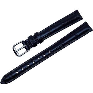 RECHERE Replacement Leather Watch Band Strap Pin Buckle Black Brown Blue White Red (10mm)