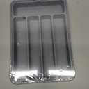 Aujen Silverware Organizer - Expandable Kitchen Drawer Organizer, Adjustable Utensil Organizer, Cutlery Tray for Forks, Knives, Multipurpose Kitchen Organizers and Storage Solution, Grey, Medium