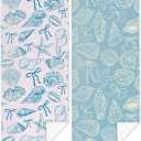 2 Pack Coastal Ocean Starfish Sea Shell Coquette Bow Pattern Beach Towel Microfiber Thin Lightweight Quick Dry Oversized Swim Towels Beach Accessories Necessities for Pool Camping Travel 32x71 inch
