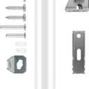 Screen and Storm Door Closer Kit, Heavy Duty Pneumatic Screen and Storm Door Closer, Screen and Storm Door Push Button Latch Set Replacement Kit, Adjust Smooth Closing Speed (White) (1 Piece)