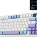 EPOMAKER X Aula F75 MAX Wireless Mechanical Keyboard with TFT Screen and Knob, Gasket Gaming Keyboard in 75% Layout, Hot Swappable, RGB Backlight, for PC/Mac/Linux (Blue&White&Purple)
