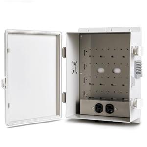 Outdoor Electrical Junction Box, ABS Water Resistant Enclosure with Internal Mounting Panel & Hinged Cover (13" H* 9.2" L* 4.6" W & Outlet)