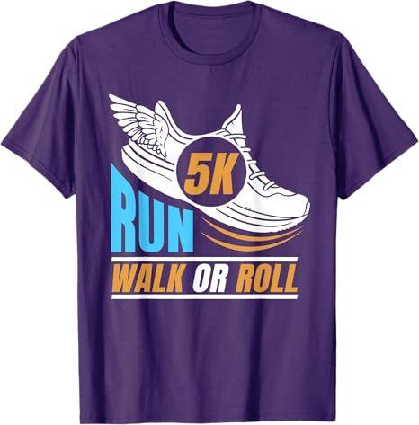 5K Marathoner Road Runner Athlete Run Walk Roll 5 Km T-Shirt Size L