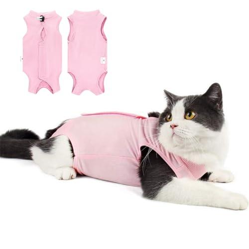 Cat Recovery Suit for Abdominal Wounds or Skin Diseases, Cat Onesie for Cats After Surgery Female Kitten Recovery Suit, Breathable E-Collar Alternative for Cats After Spay Anti Licking Wounds M