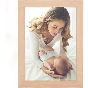 8x13 Picture Frame Natural Woodgrain,Rustic 13x8 Picture Frame Beige, Pic Hanging Poster Frame, 8 by 13 Gallery Family Portrait Photo Frame Horizontal and Vertical Display for Wall Hanging/Tabletop