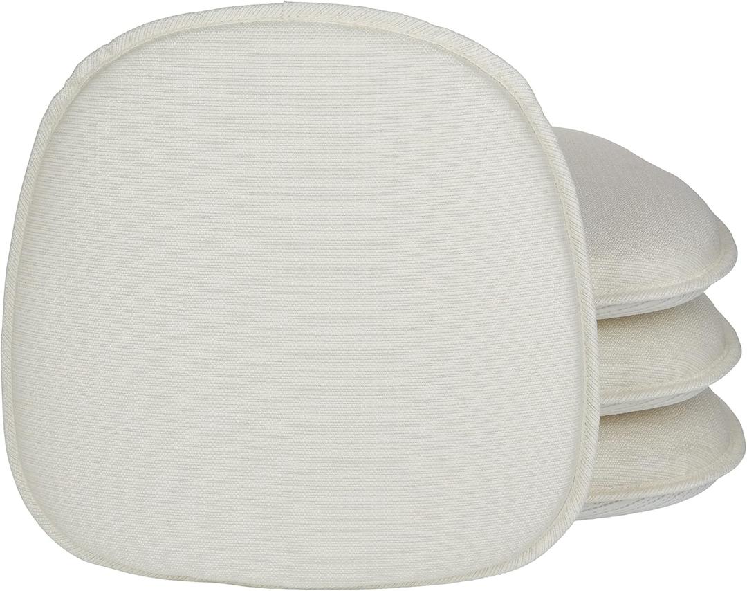 Klear Vu Gripper Non-Slip Mid Century Modern Shell Chair Cushion, Assembled in USA, Extra Thick Fill, Omega Upholstery Fabric, Set of 4 for Dining Room and Kitchen, 4 Count (Pack of 1), Ivory