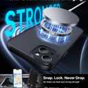 Magnetic for iPhone 15 Case,Upgraded [Full Camera Protection][Compatible with Magsafe][Military Grade Drop Protection]Shockproof Protective Slim Translucent Matte Phone Case for iPhone 15,Black