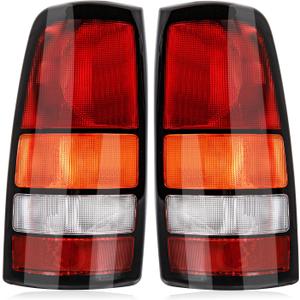 Tail lights Assembly Compatible with 1999-2002 Chevy Silverado 1500 2500 3500 HD 1999-2006 GMC Sierra,  Rear Light Taillights Replacement for GM2800186 GM2801186 (Black Border)