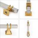 Haliwu 10 Pack Brushed Nickel Cabinet Pulls, 3-3/4 inch Silver&Gold Kitchen Handles, Square Dresser Drawer Hardware