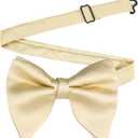Alizeal Velvet Pre-tied Adjustable Bow Tie for Men Oversize Formal Solid Tuxedo Bowtie