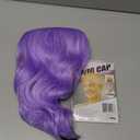 FAELBATY Wavy Wig Short Purple Wigs With Air Bangs Shoulder Length Wig For Women Curly Wavy Synthetic Halloween Cosplay Wig for Girl Costume Wigs (12" Purple Color)