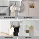 Over The Door Hooks Hanger Fit Up to 1 3/4 Inch Optimal, Foldable Over The Door Clothes Drying Rack for Laundry Bathroom Bedroom (White 2 Pack)