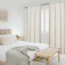 Natural Linen Curtains for Living Room Tassel Border Semi Sheer Boho Curtain Panels Light Filtering Linen Textured Window Treatments Set,2 Panels 40 x 95 InchesRod Pocket