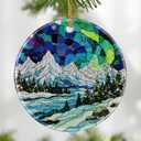 Mountain Landscape Ornament, Christmas Ornament Christmas Tree Decor, Holiday Decoration, Stocking Stuffer, Festive Gift Idea, Gifts for Nature Lover, Mountain Lover, Friends, and Family