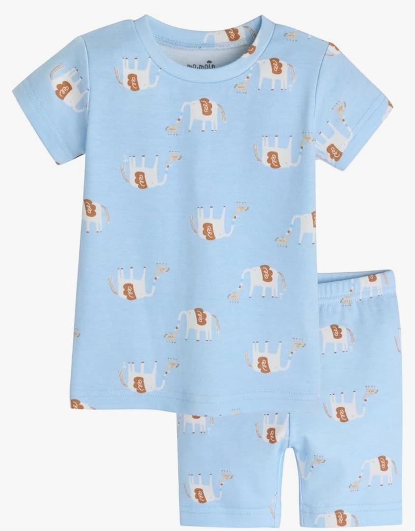 moimoln 6M-8Y Soft Cotton Modal Baby Toddler Pajamas Boys Girls Snug fit Pjs Daily Short Summer Flower Character