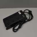 Outdoor Power Strip Weatherproof,20W USB C Port,Waterproof Extension Cord Multiple Outlet Surge Protector,6 Outlets,3 USB Ports,6ft Cord Black