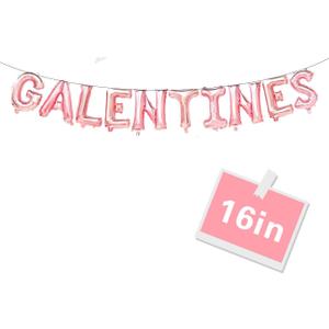 3 x Valentine's Day Balloon Decorations & Banners, Galentine's Day Supplies
