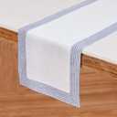 Solino Home Linen Navy Blue Table Runner 120 Inches Long - 100% Pure Linen Dining Table Runner 14 x 120 Inch for Winter - Lucca