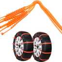 Topteng Tire Snow Chains, 10PCS Snow Tire Chain Anti-Skid Belt for Car Truck SUV Emergency Winter Driving (orange, 10Pcs)
