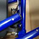 Upright Rollator Walker, Heavy Duty Stand Up Walkers for Seniors with Seat and Reversible Backrest, Foldable Standing Rollator with 8" Anti-Slip PU Wheels, Blue