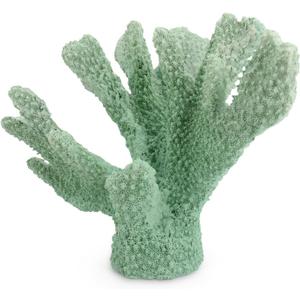 Resin Coral Decor Beach Decorations for Home Coastal, Decorative Coral Sculpture Ocean Decor for Bedroom Shelf Tabletop Wedding Party Theme Statue (Mint Green)