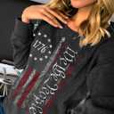Womens Long Sleeve Shirt Pullover Tops, Loose Casual Crewneck T-Shirt Lightweight Sweatshirt (Black, M)