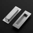 Ravinte Sliding Closet Door Handles Flush Pulls Recessed Finger Pulls for Sliding Barn Door Square Cabinet Handles Stainless Steel (Brushed Nickel, 150mm, 2 Pack)