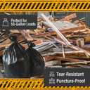 Extra Heavy Duty Black Contractor Garbage Bags 55 Gallon, 50 Trash Bags, Construction Grade, 3 mil, Made in USA