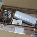 ELYONA Mid Century Floor Lamp with 3 Color Temperatures LED Bulb, Modern Wood Tripod Table Reading Standing Light, Wooden Shelf Floor Lamp for Farmhouse Living Room Bedroom Office Linen Shade Brown