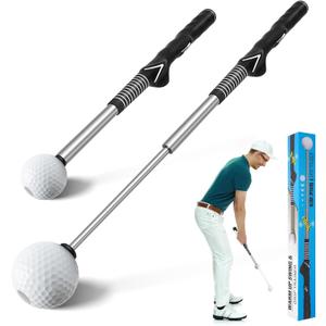 Pro-Level Retractable Golf Swing Trainer - Right-Handed Click Stick Golf Grip Trainer | Practice & Pre-Round Warm-Up Golf Training Aid