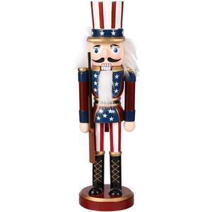 TENDYCOCO Wooden Walnut Soldier Nutcracker Puppet 9.8 Inch Classic Painted Christmas Nutcracker Ornament Decorative Desktop Toy Present