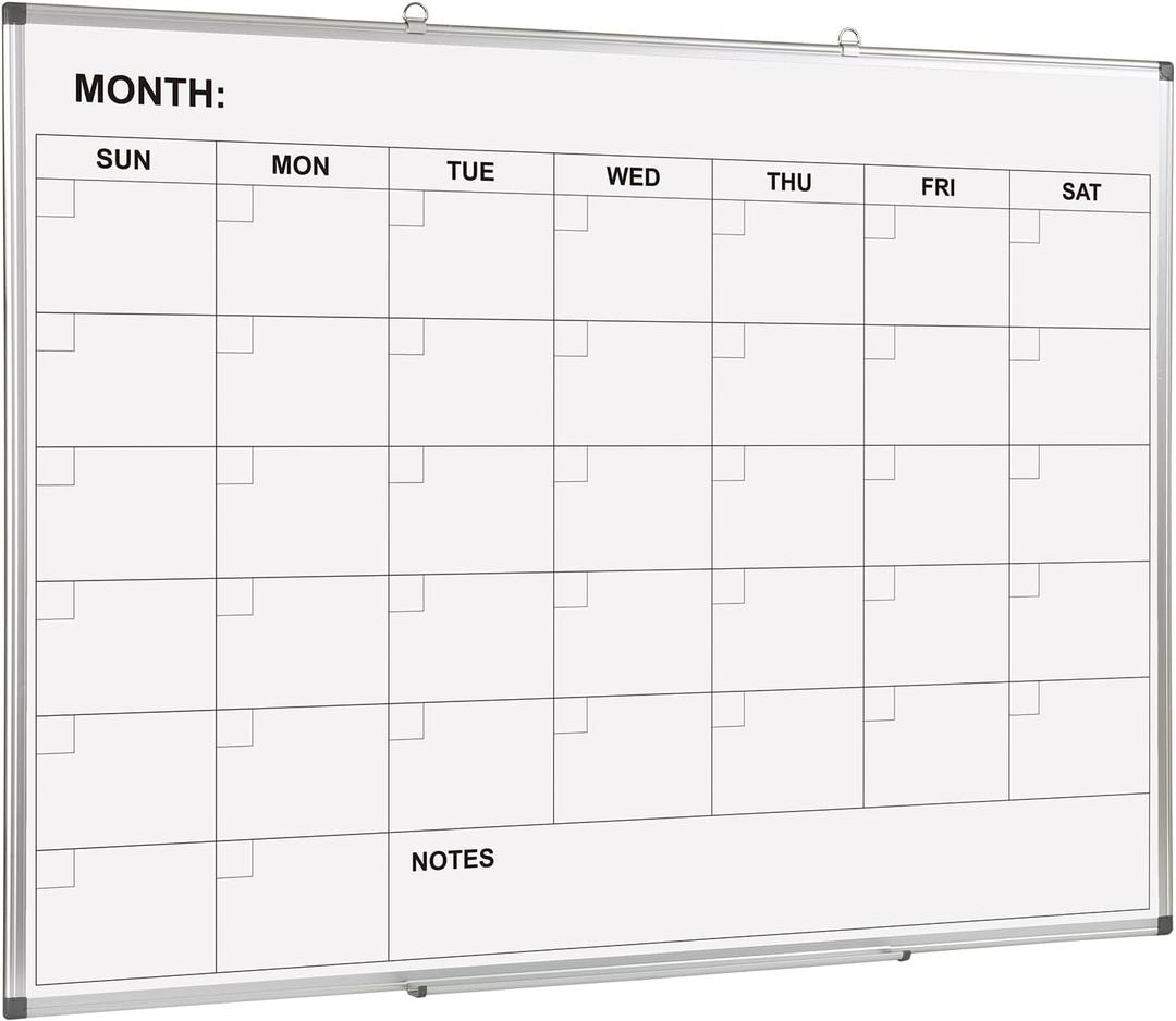 Comix Magnetic Monthly Calendar Whiteboard, 48 x 36 Inches Wall Planner