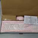 Wireless Keyboard and Mouse Combo, Full-Sized Quiet Wireless Keyboard and Adjustable DPI Mouse, 2.4GHz USB Receiver, Keyboard and Mouse for PC, Windows, Desktop, Laptop (Pink and White-B)