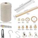 Lxmxgk Creates Macrame Kits, Macrame Plant Hangers Kit, Adult DIY Craft Keychain Making Kit, Macrame Starter Set, 212 Macrame Supplies with 218 Yards Macrame Cord and Wood Beads, Wooden Dowel