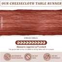 12 Pack 10ft Terracotta Cheesecloth Table Runner 35x120 Inch Boho Gauze Table Runner for Birthday Party Wedding Decoration Baby Shower Christmas Decor Special Events