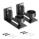 Sliding Barn Door Floor Guide for Bottom Adjustable Roller - 8 Setup Options for DIYers - Flush Design Bottom Flat Barn Door Floor Guide Stay Roller (Black) 2PCS