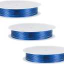 uxcell 24 Gauge Copper Wire 0.5mm Dia Blue Resistant Beading Wires Pendant Making Art Craft DIY Weaving 6.5M, 3 Rolls