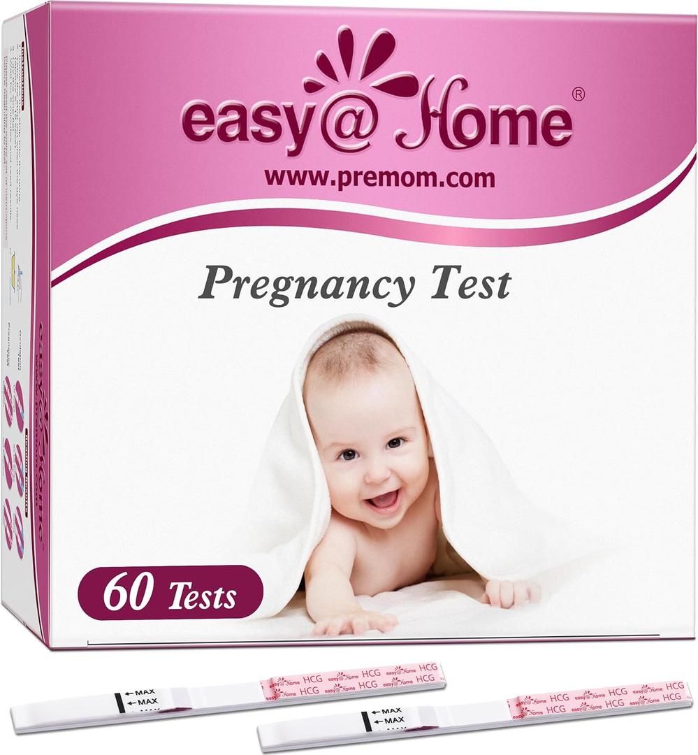 Easy@Home 60 Pregnancy Tests: Early Detection Precise Results Pregnancy Test Strips - Bulk Pregnancy Strips - 60 hCG Test Strips