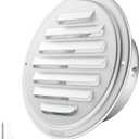 4inch Round Shiny Silver Paint Cement Wall Pipe Vent Cover - Weatherproof Exterior Vent Cap, Insect-Proof Ventilation Cover for Industrial Style Flat Ducting Air Vent with Fly Screen Mesh