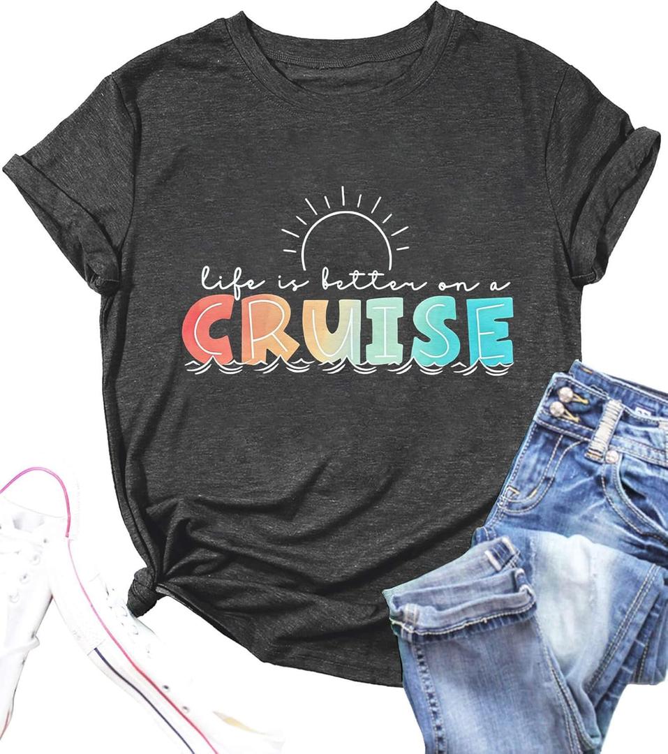 Hiking Shirts for Women I Haven't Been Everywhere But It's On My List Tshirt Camping Adventure Travel Lover Tee Tops (XX-Large, 02 Dark Gray)