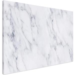 Navaris Magnetic Dry Erase Board - 24 x 36 inches Decorative White Board for Wall with Printed Design, Includes 5 Magnets and Marker - White Marble
